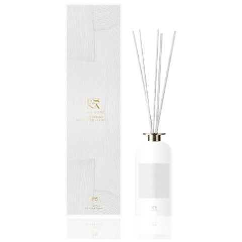 ESNA HOME Luxury Scented Oil Reed Diffuser White Tea | 3.5 Fl Oz 100ml Fragrance Oil Pure Lasting Beautiful | Luxury Aromatherapy Diffuser | Relaxing Bathroom Diffuser | Scented Sticks Cover