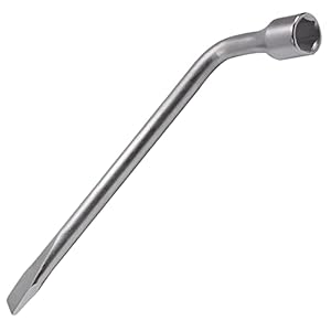 Utoolmart Car Spare Tire Lug Wrench for Jack – L Type Hexagon 19mm Slotted End Socket Repair Tool 1pcs