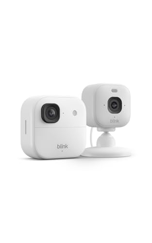Image of Blink Outdoor 2K+ and Mini 2K+ (newest model) - Wireless and plug-in 2K resolution smart security cameras, Sync Module Core included - 2 Cameras (White)