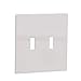 Eaton PJS2W Polycarbonate 2-Gang Screwless Toggle Switch Mid Size Wall Plate, White
