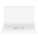 EMART 20x7フィート 写真撮影用背景幕、大規模なパーティーホワイト写真背景カーテン ドレープ 洗濯可能 ポリエステル ホワイト写真背景幕 誕生日パーティー、写真、プロジェクター、ビデオ録画用