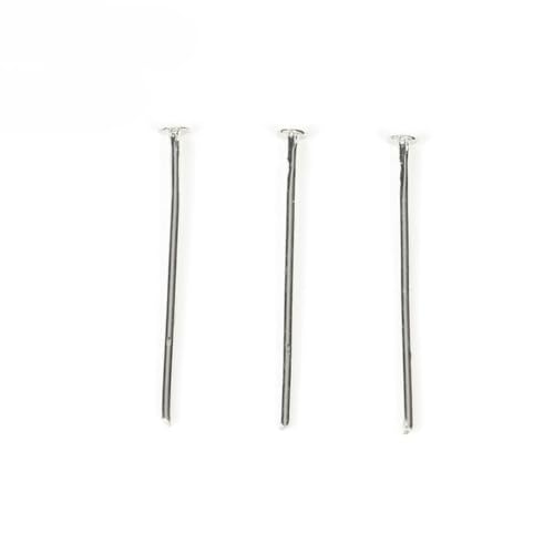 ASHAON 100-200pcs/lot 15 20 25 30 35 40 50 60 mm Flat Head Pins Gold Color White K Headpins For Jewelry Findings Making DIY Supplies-White K-100pcs 60mm