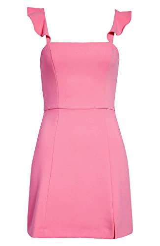 French Connection Women's Pink Whisper Ruffle Strap Mini Dress (As1, Numeric, Numeric_4, Regular, Regular) #TOP21