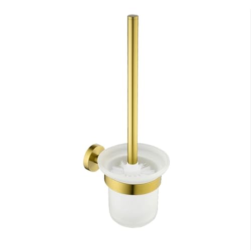 RUHEN Toilet Brush Wall Mounted Bristles Plastic with Stainless Steel Holder Set For WC Portable Wall Hanging