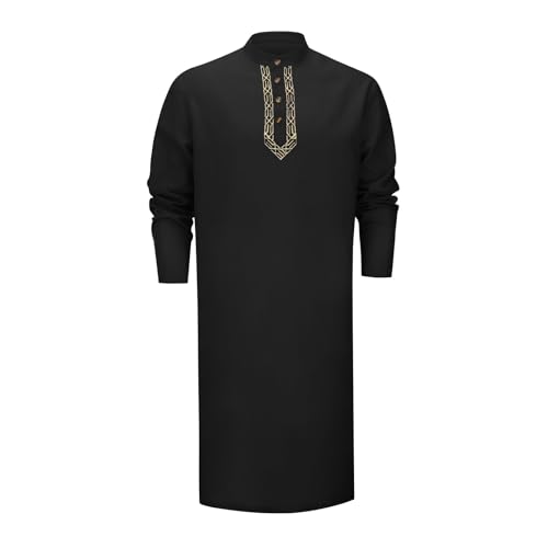 Camisa de Lino para Hombre Túnica Casual con Botones Manga Larga Vestido Elegante y CómodoEstilo Refinado sin Esfuerzo Aparente