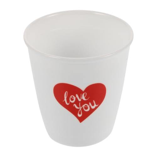 Image of TOYANDONA Heart Shaped Ceramic Handleless Coffee Tumbler Cup 200ml White