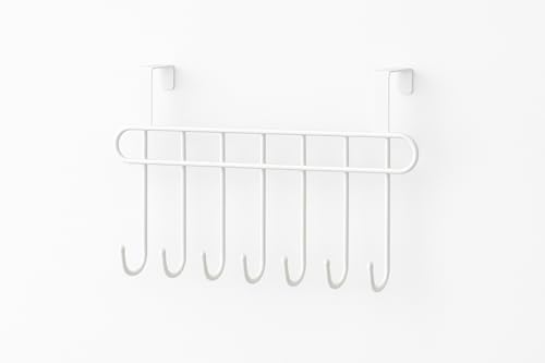 Image of Kundi Multi-Functional Over-the-Door Hook Hanger Rack - Heavy-Duty Steel Wall Hook Organizer with 7 Hooks for Clothes, Towels, Kitchen & Bathroom