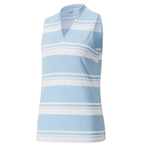 Polo Cloudspun Valley sans manches rayé Puma en tissu haut de gamme