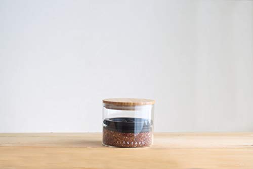 Image of AirScape Glass Food Storage Canister - Glass Storage With US Patented Airless Inner Lid & Bamboo Top Lid - Preserves Food Freshness (Small 4-Inch)