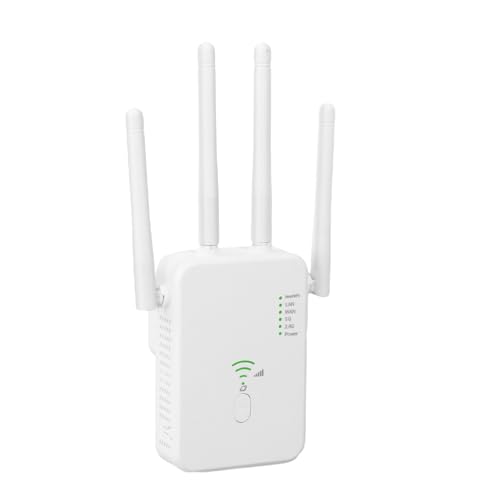 Amplificador WLAN repetidor 2025, 1200 Mbit/s, 5G y 2,4 G doble banda ultraxtender WiFi, 1 puerto LAN, 1 puerto WAN, WPS, compatible con todos los routers (blanco)