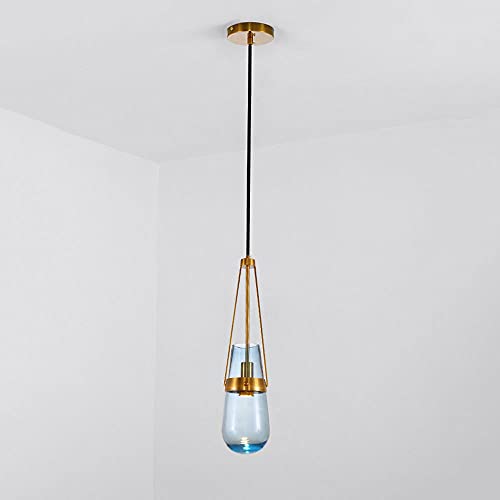 Lustre Suspendu Élégant en Verre Goutte d'Or pour une Chambre Raffinée