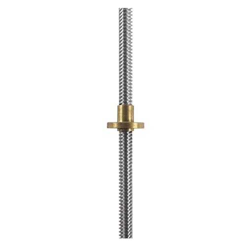 Metal Ball Screw nut T6 Lead Screw Stainless Steel Trapezoidal Screw Brass Nut Pitch 1mm Lead 6mm Trapezoidal Rod(350mm)