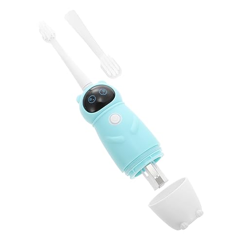 NOLITOY 1 Juego cepillo de electrico infantil dentición Gel escova dentes electrica crianca herramienta de cuidado bucal cepillo de de seguridad para bebés páginas Blue