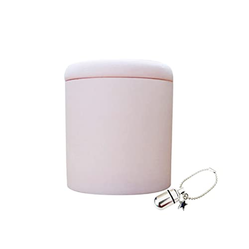 骨壷 珪藻土 切立 天然素材 土に還る 調湿 骨壺 メモリアルカプセル 極小 スターチャーム付き (ピンク, 3.5寸)