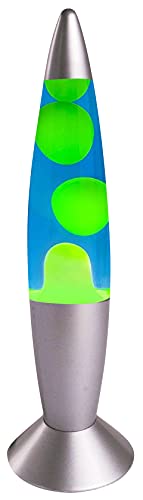7even Lámpara de lava cohete 35cm verde-azul lámpara retro acabado con enchufe…