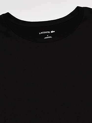 Lacoste Mens Essentials 3 Pack 100% Cotton Slim Fit Crew Neck T-Shirts Base Layer Top, Black, Large Us #TOP1