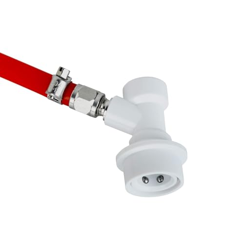 FERRODAY Ball Lock Gas Line Assembly 5ft Red Long Tubing 5/16 Ball Lock Gas Disconnect Set Home Brewing Kit Ball Lock CO2 Gas Hose Assemble for Draft Beer Home Brewing