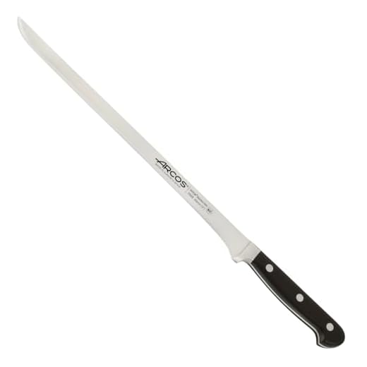 Arcos Serie Clasica - Coltello Prosciutto - Acciaio Inossidabile Forgiato Nitrum 300 mm - Manico Polioxymetilene (Pom) Colore Nero