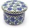 Polmedia Polish Pottery French Butter Dish - Blue Chicory Pattern Handmade in Boleslawiec Poland by Ceramika Artystyczna + Certificate of Authenticity