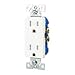 Eaton TR1107-9LA Tamper Resistant Decorator Duplex Receptacle 15A125V 2P3W AutoGrd Light Almond