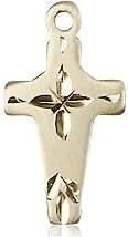 14kt Gold Filled Cross Pendant on a 16 inch Gold Filled Light Curb Chain.