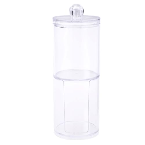 DIKACA Caja Organizadora Redonda para Bastoncillos y Algodón Contenedor Transparente con Tapa para Almacenamiento de Maquillaje y Cosméticos Organizador Duradero para Escritorio y Baño