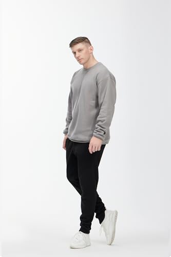 Men's Casual Crewneck Sweatshirt 3 Pack Fleece Long Sleeve Basic