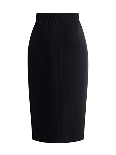 WDIRARA Women's 3D Floral Slit Bodycon Midi Skirt High Waisted Casual Dressy Pencil Skirts2