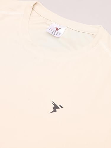 Image of TECHNOSPORT Men's Slim Fit Polyester Activewear Sports T-Shirt with Moisture-Wicking Comfort for Workout, Running & Gym