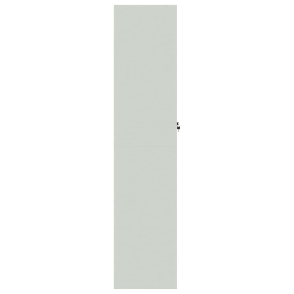 Armario archivador 90 x 40 x 180 cm, acero, con cerradura, color gris claro con 4 estantes para documentos y suministros de oficina