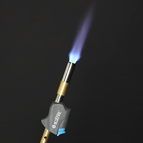 Bluefire Bts-8066 Hot Turbo High Intensity Swivel Torch,11695 Btu/Hr! Push Button Trigger Start, Fuel By Mapp Map Pro Propane Gas Cylinder Swirl Flame Gas Welding Nozzle, Brazing Heating Thawing Pipe #TOP7