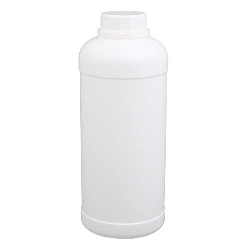 Aexit 1000ml HDPE gauge Plastic White Cylinder Refillable Narrow Mouth Liquid Storage Bottle Jar