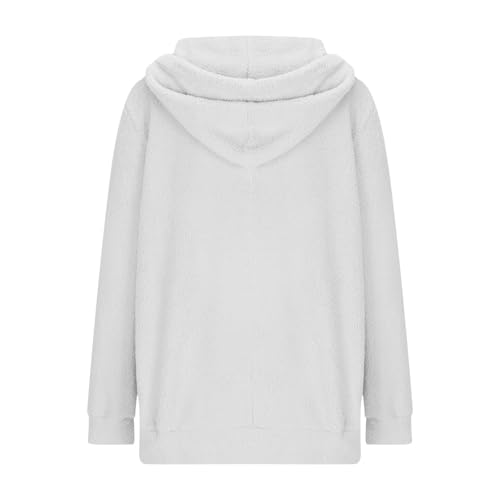 Jackets for Women Winter Fall Long Sleeve Thermal Fuzzy Hooded Plain Jacket Hood Coat Women 2025 Y2K4