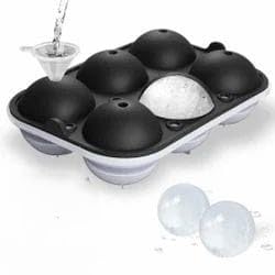 Image of CIPLA PLAST Large Ice Cube Molds, Big Round Water Ice Cube Trays for Freezer, Easy to Fill & Release (Round Ball 6 Cube)