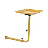 Salon Tray for Hair Stylist Steel Salon Tray Attached to Chair 360 Degree Rotating for Barber Chairs Hairdressing Tools Tattoo(Golden)