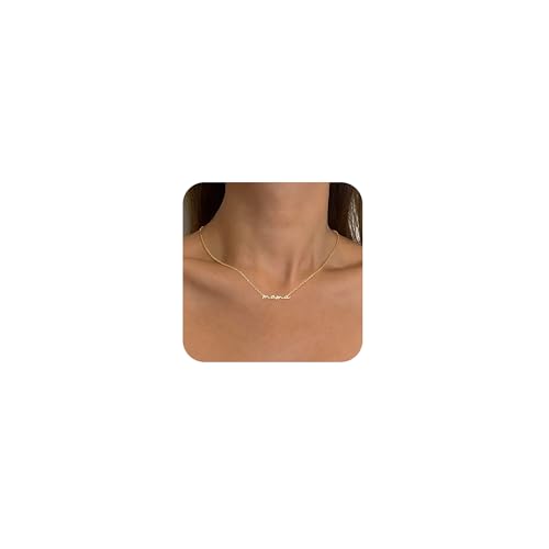 Freekiss Mama Necklace for Mom Gold MAMA Pendant Necklace for Women, 14K Gold Plated Mother's Day Gifts for Mom Grandma Wife, Birthday Valentines Day Gifts for Her
