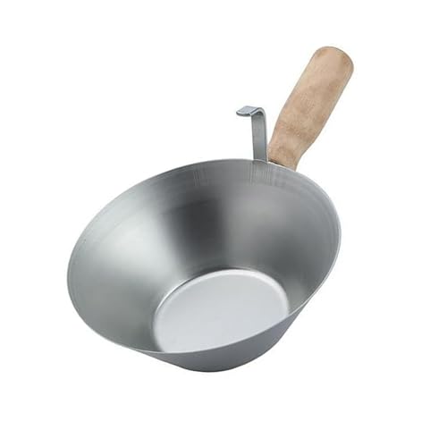 perfk Cubo de cemento, cuchara para agua, mango de madera, cuenco para albañilería, cucharón para agua para construcciones, yeso, albañilería, estuco,