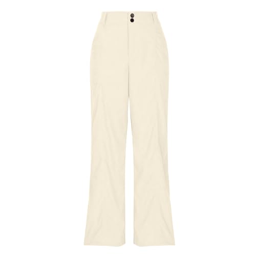 Ruziyoog Corduroy Pants for Womens 2025 Casual High Waisted Double Buttoned Stretchy Loose Fit Wide Leg Pants with Pockets4