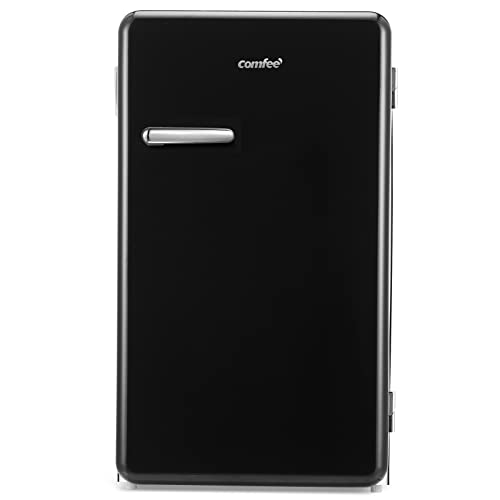 COMFEE' RCD93BL1RT(E) Under Counter Fridge Only, 93L Retro Freestanding Fridge with Chiller Box,...
