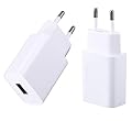 2-Pack USB Caricatore 5V 1A Spina di Ricarica Caricabatterie Alimentatore per Cellulari,Cuffie,Orologi Intelligenti.