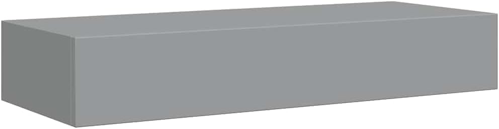 Grey Floating Drawer Shelf Set of 2, Modern MDF Wood Wall Mounted Storage for Living Room, Bedroom, Bathroom Decor, 23.6 x 9.3 x 3.9 Inch