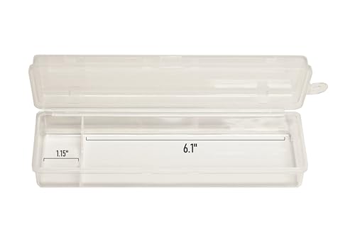 Image of Creative Hobbies Clear Polypropylene Mini Storage Box with Hinged Lid & Snap Closure - For Pencils, Pens, Drill Bits, Office Supplies, Organization, Tool Box and More! (1)