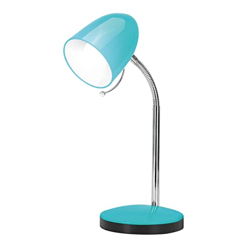 Schreibtischlampe Tischleuchte Leselampe Klemmleuchte Nachttischleuchte Retro aus Metall mit Schwanenhals, schwenkbar, mit Schnurschalter, Fassung E27 (mit Leuchtmittel, Tischleuchte petrol) Cover