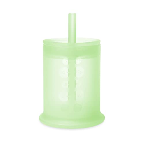 Image of Olababy Silicone Training Cup with Straw Lid | Babies Water Drinking Cup | 6+ Mo Infant To 12-18 Months Toddler | Sippy Cup For Kids & Smoothie Cup | Baby Led Weaning (Kiwi, 5 oz)