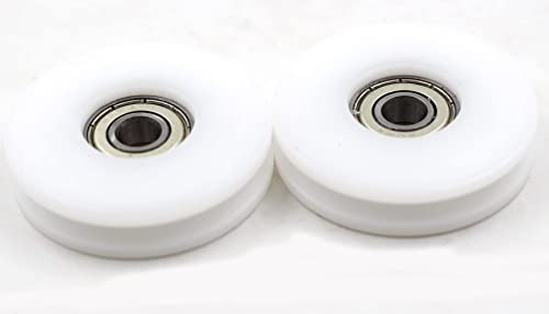 feedal Lot de 2 poulies de guidage à roulement à billes en nylon avec rainure en U de 46 mm, 8 mm, 10 mm