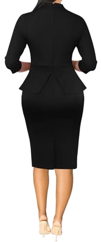 Church Dress for Women 3/4 Sleeve Work Teacher Office Business Vintage Wear to Work Pencil Midi Dress2