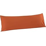 FLXXIE Body Pillow Cover - Super Soft Microfiber 20x54 Body Pillow Case - Envelope Closure, Wrinkle, Stain Resistant Burnt Orange Body Pillow Cover, 20x54, Burnt Orange