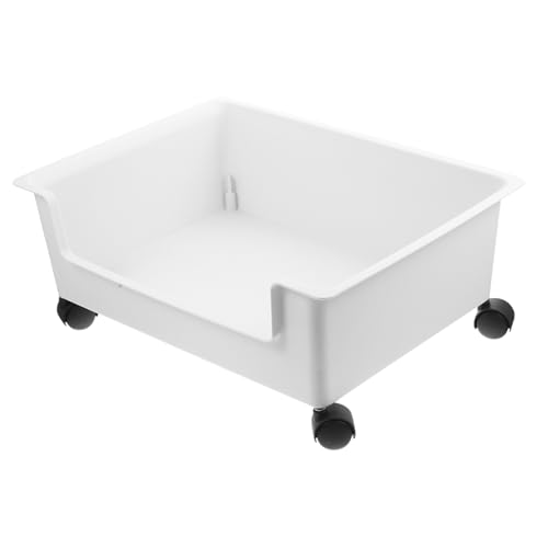 Boîte de rangement à roulettes pour organiser un petit bureau d'étudiant encombré