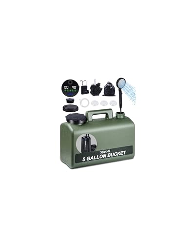 Spopal Douche Portable,[20L&IPX8 Étanche] Kit Douche Camping,avec Seau