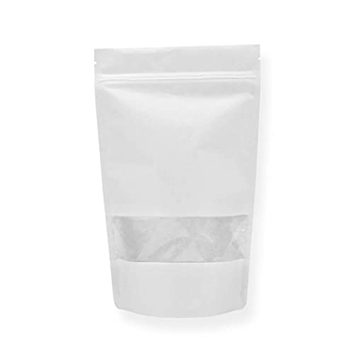 Image of DEERA White Metallic White Ziplock Stand Up Pouch 120x200mm Pack of 100